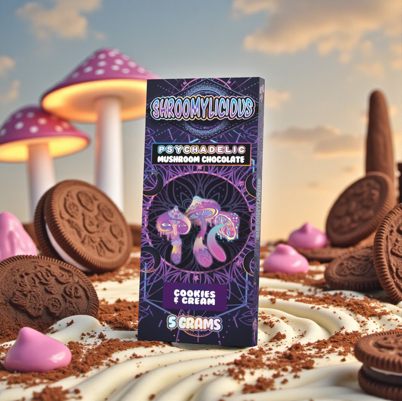 Cookies & Cream Chocolate Bar 5g (0.41g per serving)